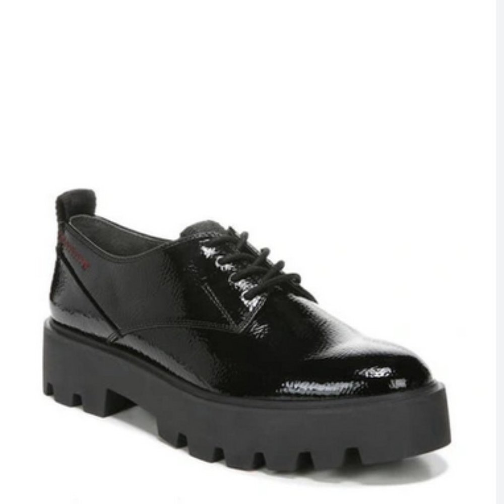 FRANCO SARTO Black Leather Oxfords Shoes